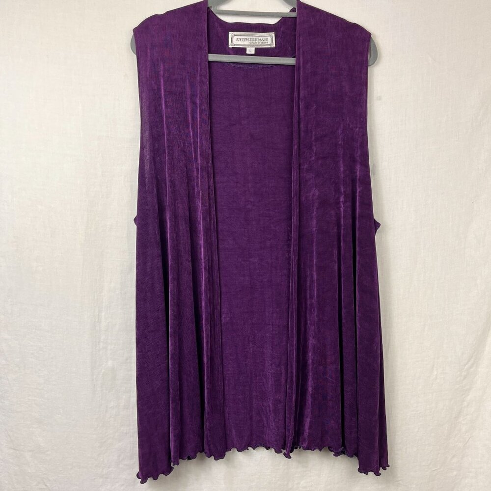 Stijfselkissie Marijke Benedict Sleeveless Open Front Tunic Women L Slinky Artsy